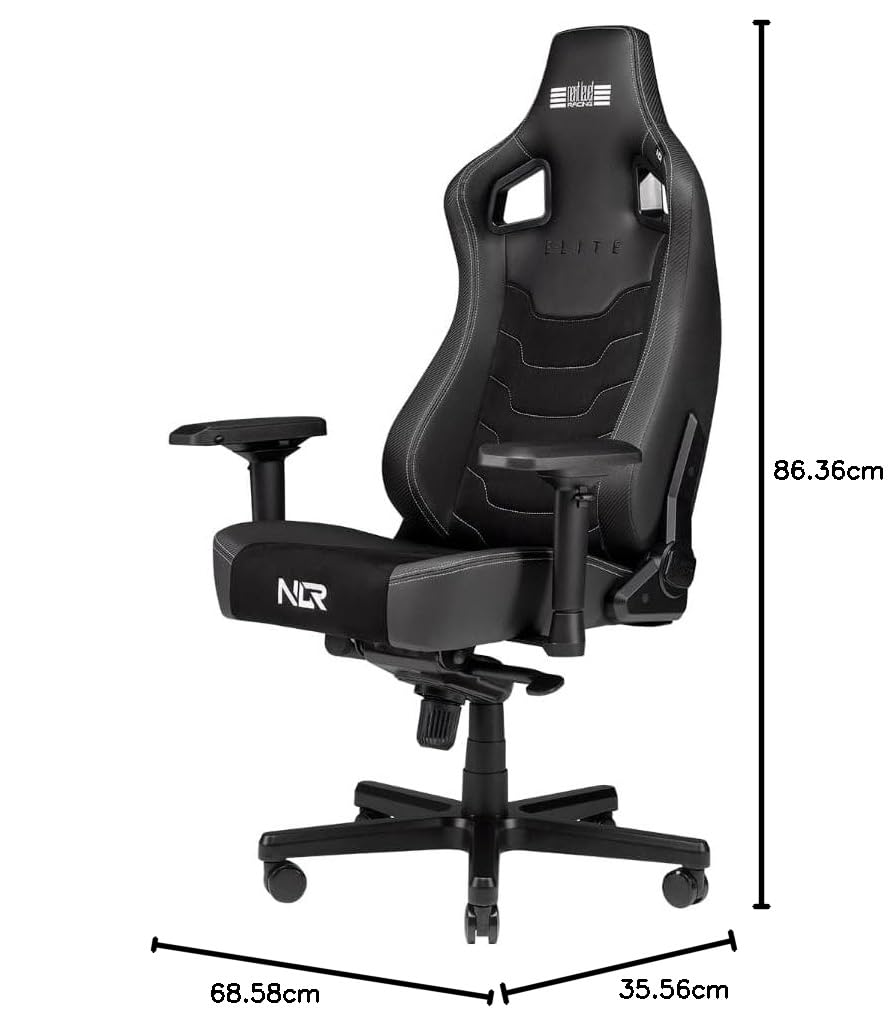 next-level-racing-elite-gaming-chair-black-leather-suede image 2