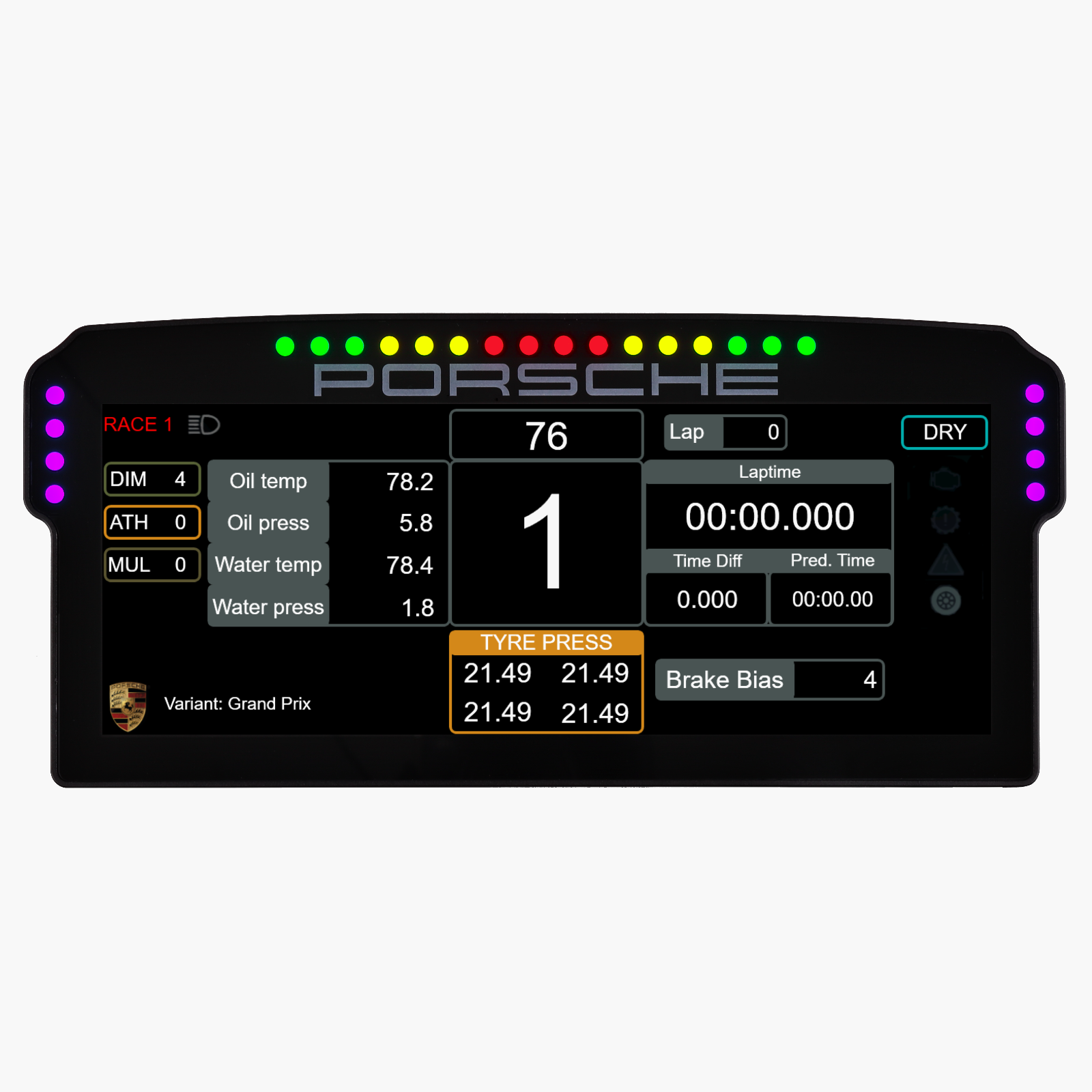 sim-lab-grid-porsche-911-gt3-cup-dashboard-display-unit-10-3-zoll-ddu image 1