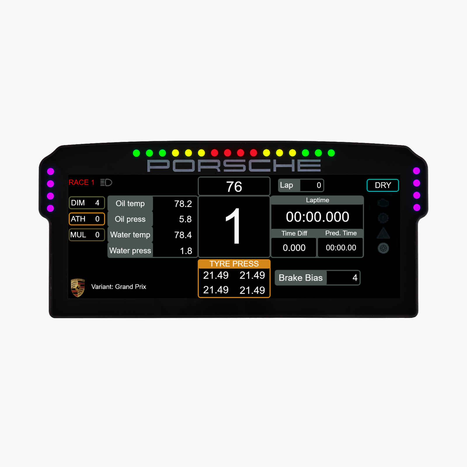 sim-lab-grid-porsche-911-gt3-cup-dashboard-display-unit-10-3-zoll-ddu image 2
